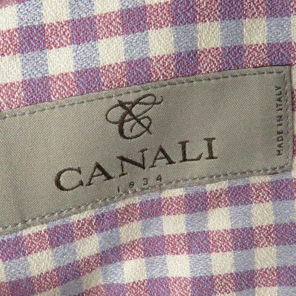 Canali‎ check print button front shirt - Picture 4 of 9